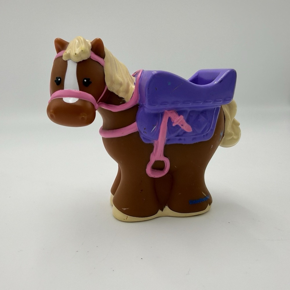 2010 Fisher Price Little People Jump N Ride Pony Pink Bridle Purple Saddle HTF